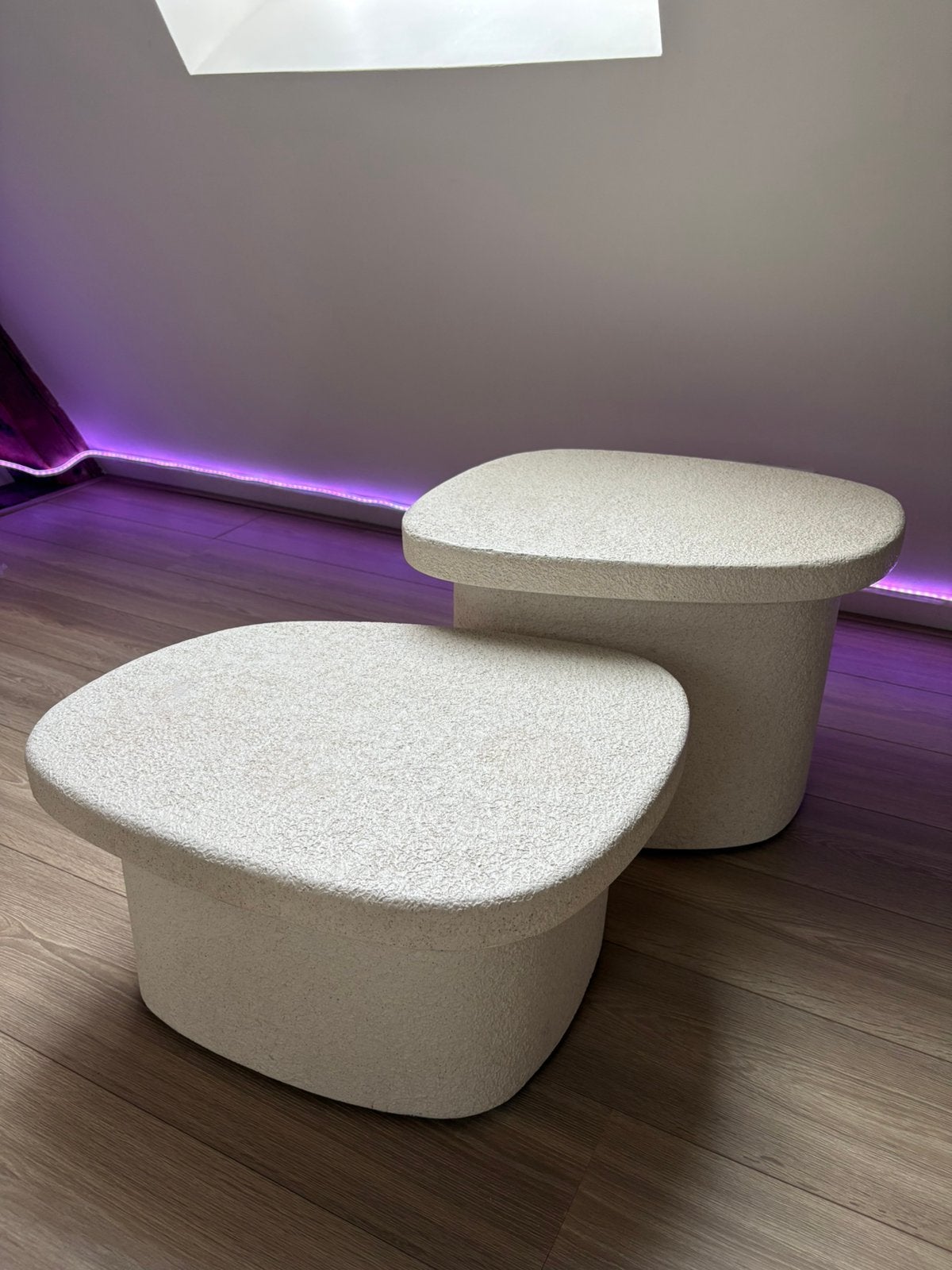 Salontafel Stone Organic - Beige Marmer - Set van 2, Ophalen, Minder dan 50 cm, Gebruikt, 50 tot 100 cm