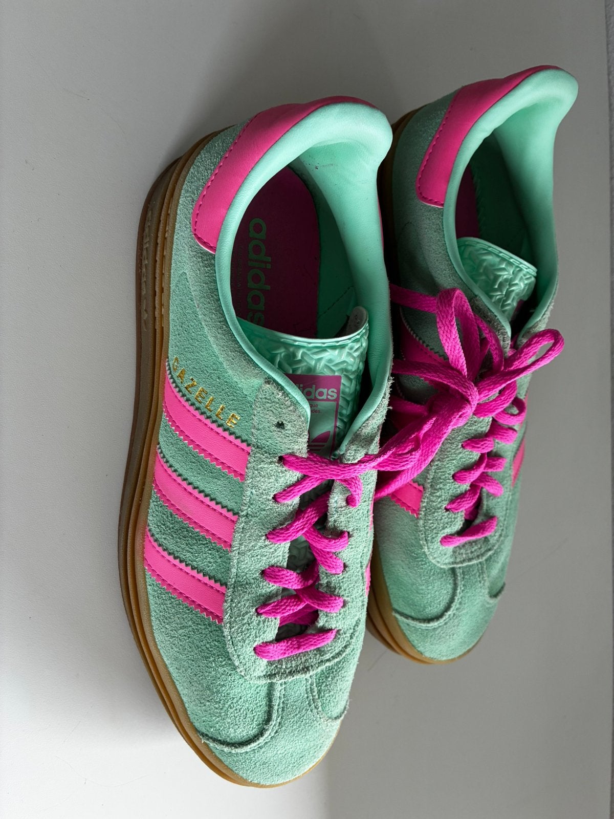 Adidas gazelle schoenen groen roze maat 40 2/3, Ophalen of Verzenden, Groen, Sneakers of Gympen, Zo goed als nieuw