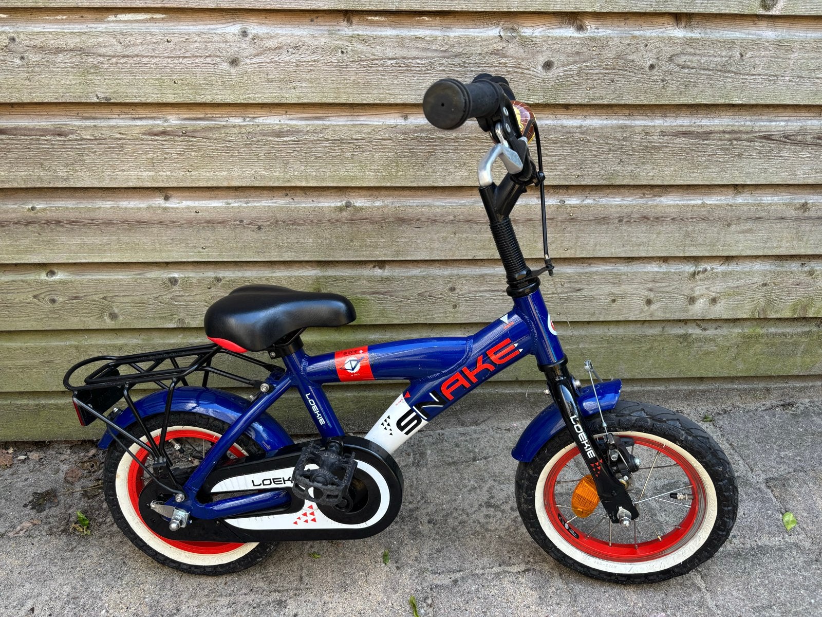 Loekie Snake Kinderfiets 12 inch - Blauw, Ophalen, Gebruikt, Terugtraprem, Minder dan 16 inch
