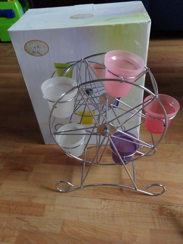 Molen theelichthouder met 6 gekleurde potjes, Overige materialen, 25 tot 50 cm, Groen, Ophalen of Verzenden