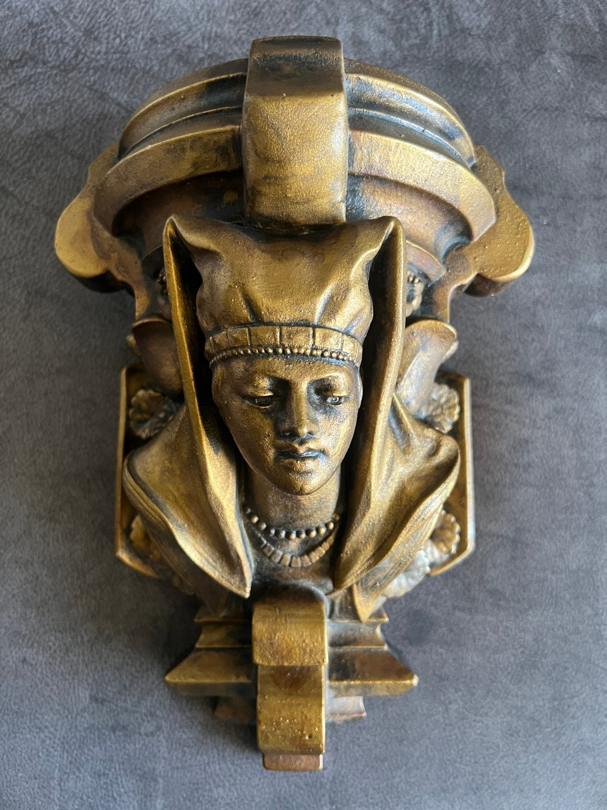 Grote Antieke Wandconsole Verguld Ornament., Wandsculptuur, Vintage, Ophalen of Verzenden, Goud