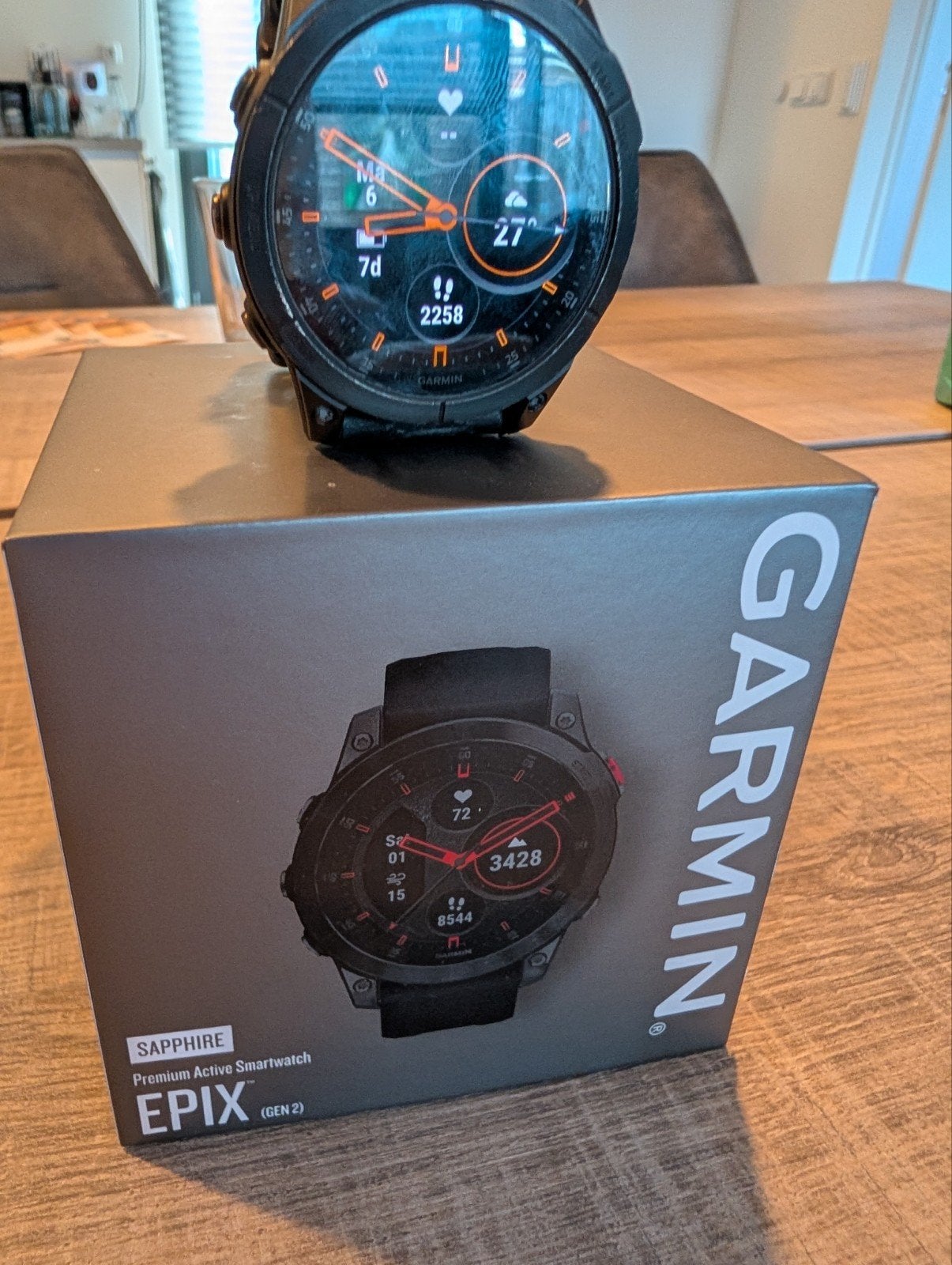 Garmin Epix Gen 2 47mm Sapphire Smartwatch, Ophalen of Verzenden, Hoogte, Zo goed als nieuw, Garmin epix