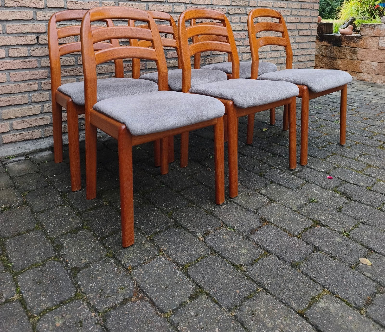 6 Deense Dyrlund vintage jaren 60 teak stoelen, Huis en Inrichting, Stoelen, Ophalen, Gebruikt, Hout, Vijf, Zes of meer stoelen