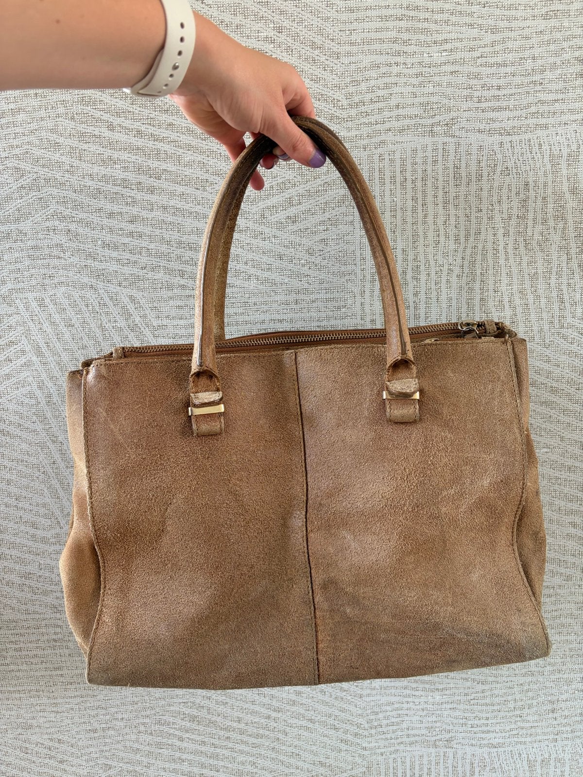 Burkely suède handtas - Bruin, Ophalen of Verzenden, Gebruikt, Bruin, Handtas