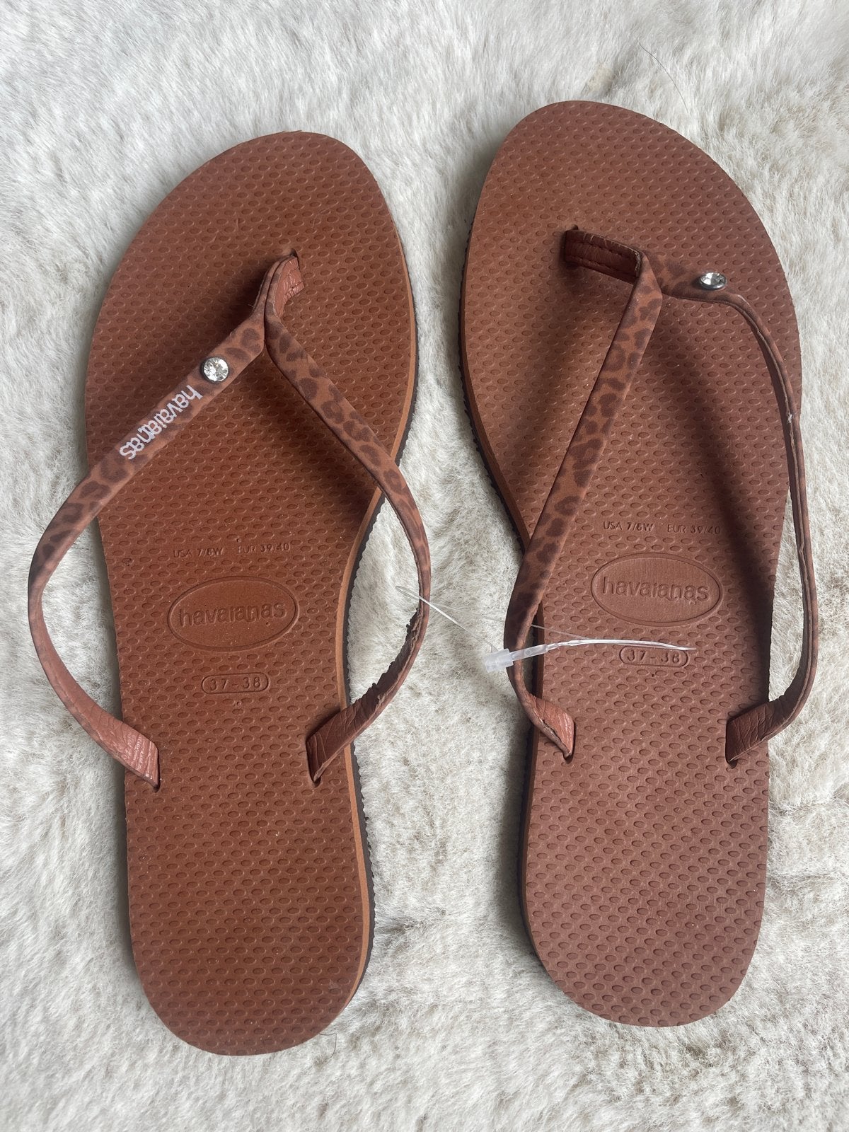 Havaianas Slim Animal Flip Flops - Maat 37/38, Ophalen of Verzenden, Nieuw, Bruin, Slippers