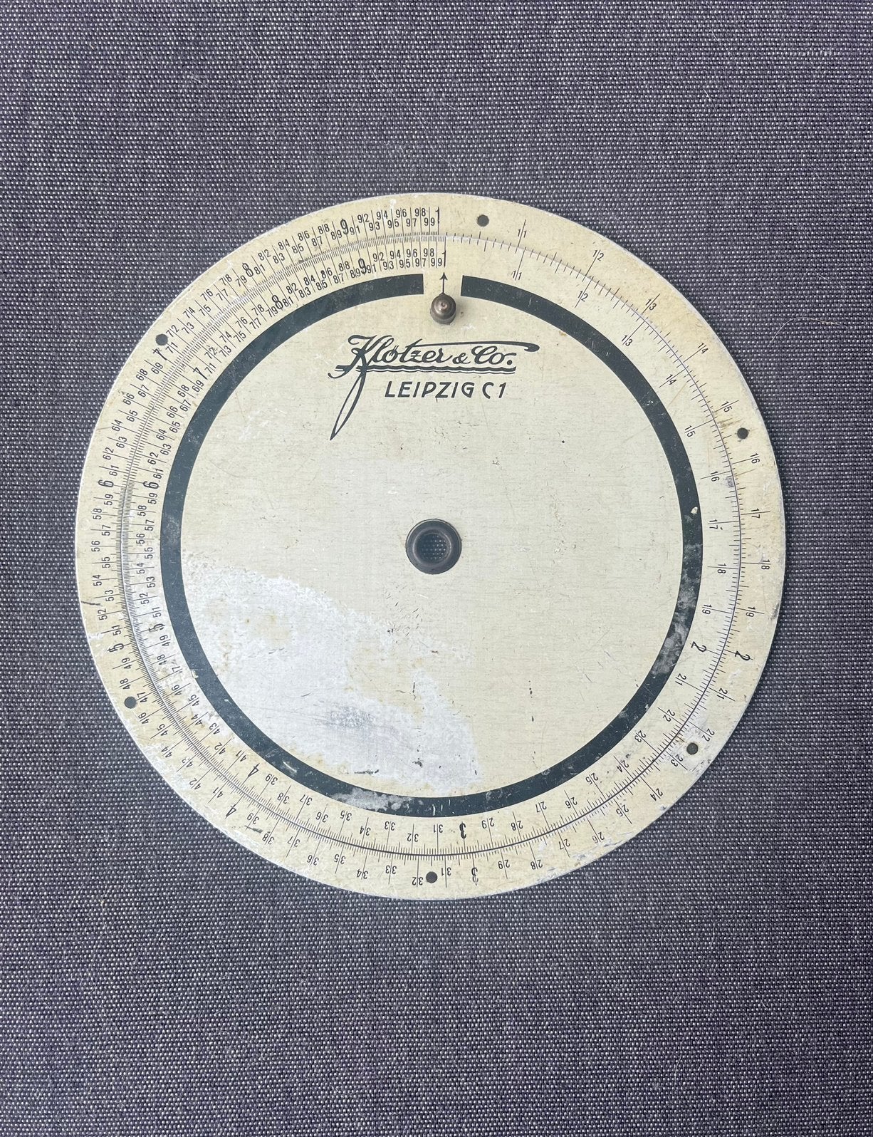 Vintage rekenschijf Klötzer&Co., Ophalen