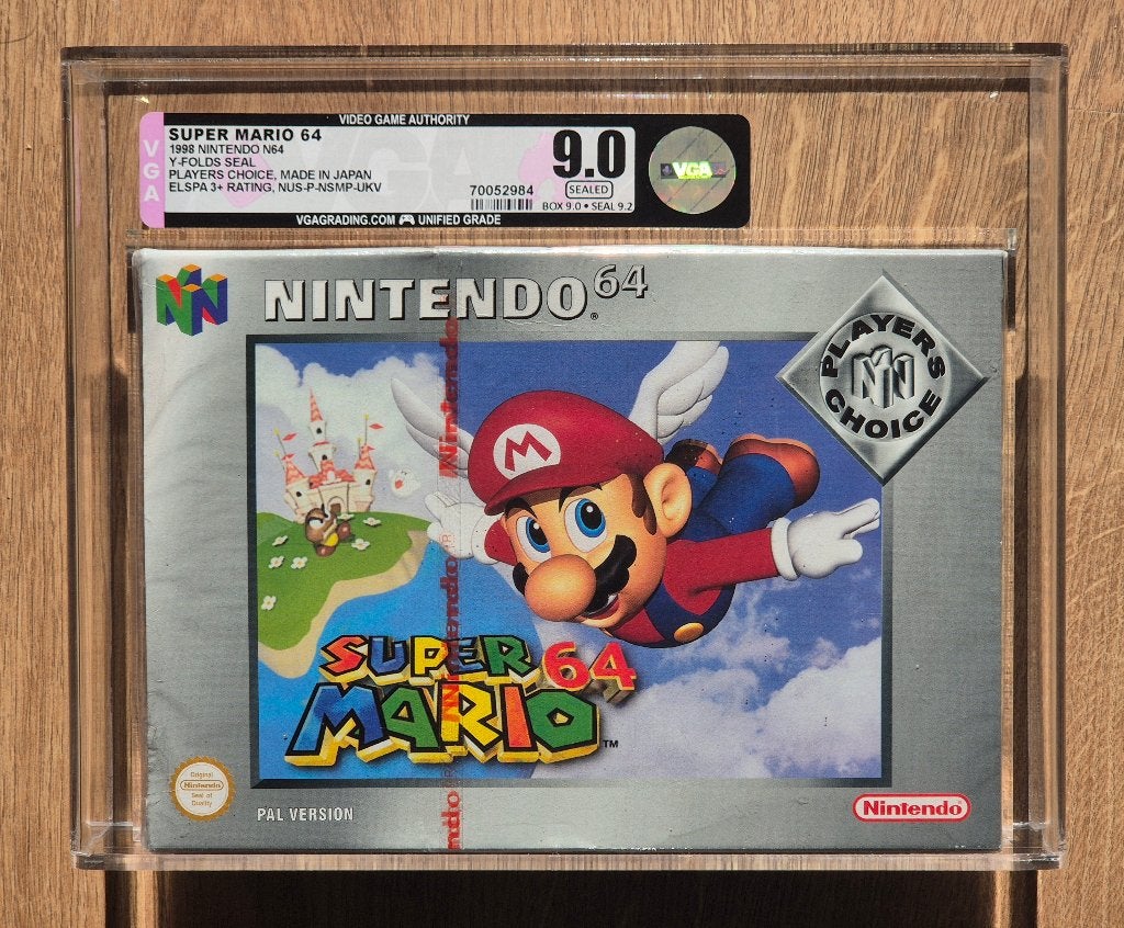 Super Mario 64 N64 VGA 9.0 Sealed Graded Nintendo strip PSA, Avontuur en Actie, 1 speler, Nieuw, Ophalen of Verzenden