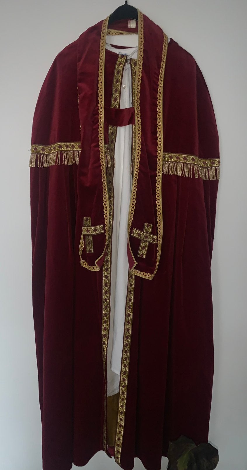 SinterKlaas Kostuum 3 Delig (Mantel-Jurk-Stola), Ophalen of Verzenden