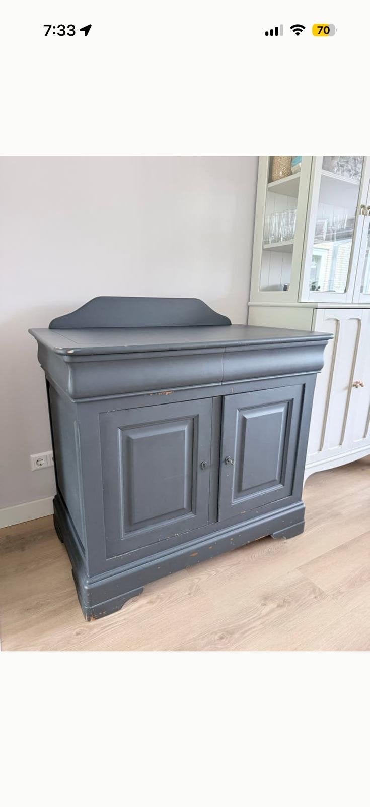 Commode - Donkergrijs, Ophalen, Gebruikt, 100 tot 150 cm, Met lade(s)