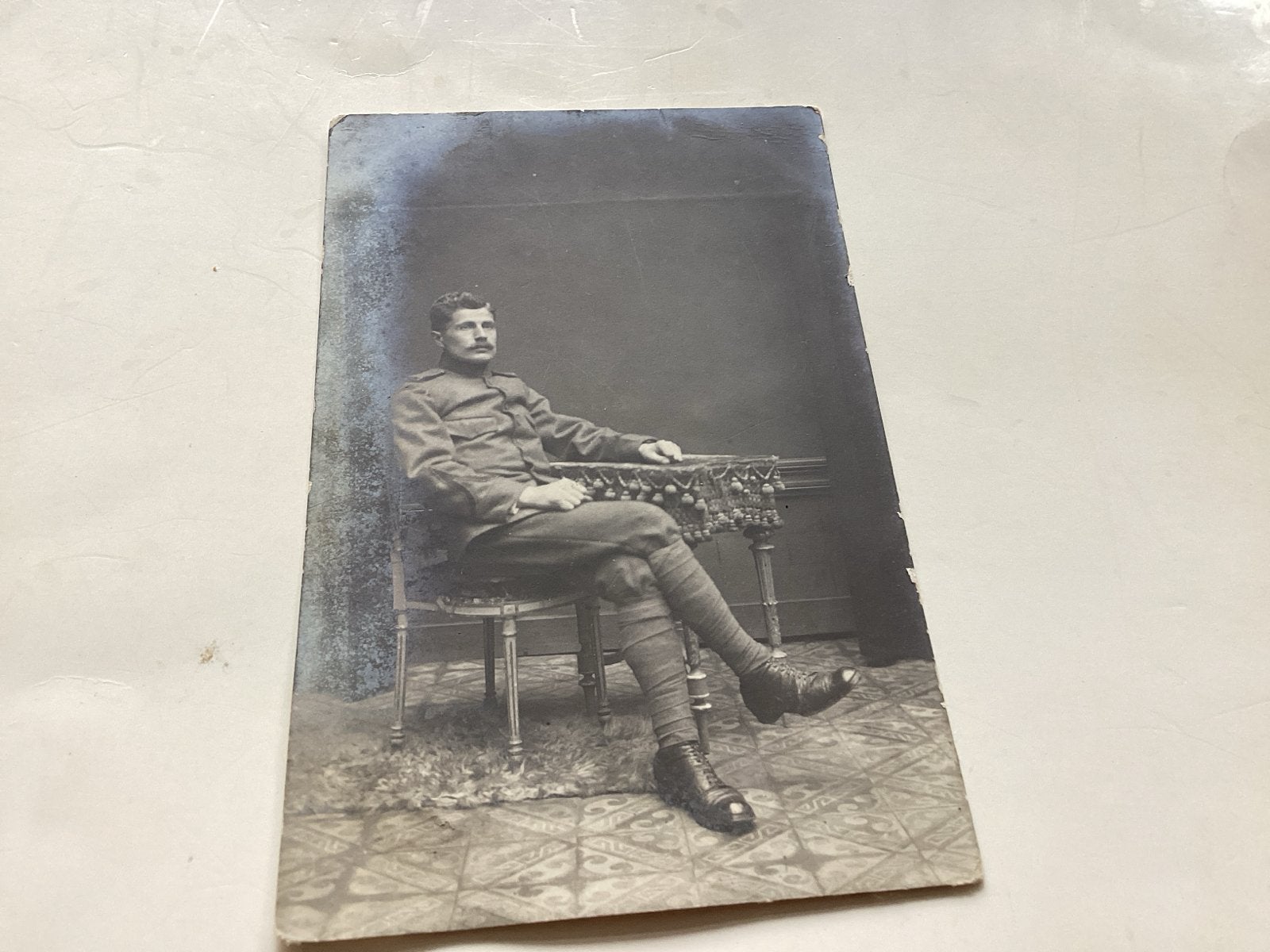 Oude foto van soldaat, waarschijnlijk WOI, Ophalen of Verzenden, Overige soorten