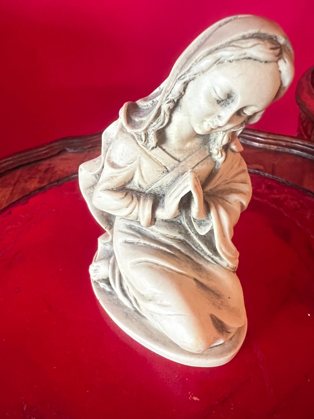 Vintage Maria beeldje, biddende Madonna, Ophalen of Verzenden