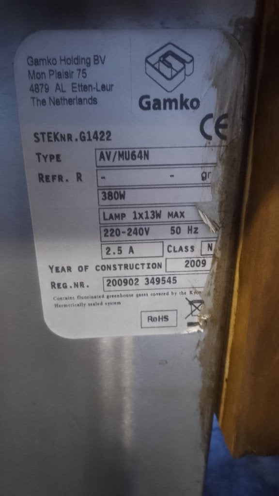 Gamko koeling, Ophalen, 45 tot 60 cm, Zonder vriesvak, Gebruikt