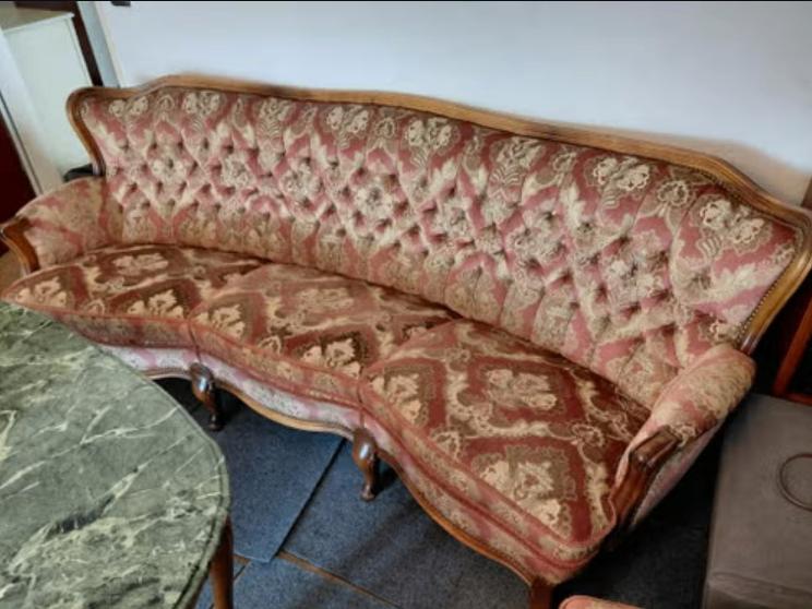 GRATIS vintage bank  en andere meubels, Ophalen, Gebruikt, Driepersoons, 75 tot 100 cm