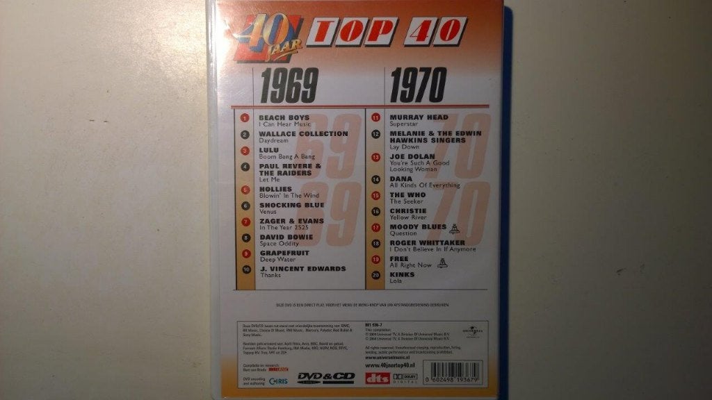 40 Jaar Top 40 1969-1970 (CD + DVD), Cd's en Dvd's, Dvd's | Muziek en Concerten, Alle leeftijden, Ophalen of Verzenden, Zo goed als nieuw