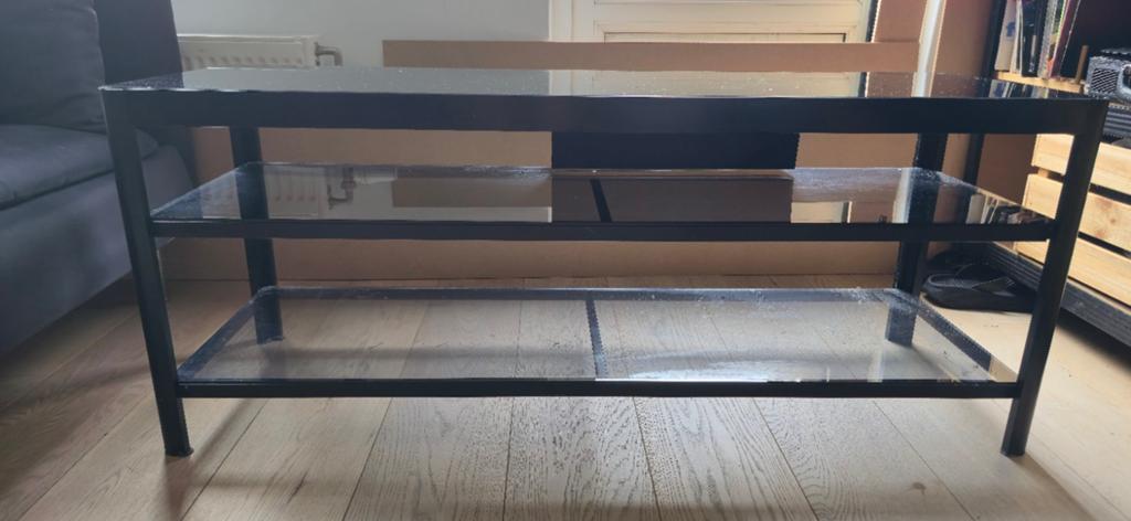 IKEA TV Meubel 120x40x48cm met lichte gebruikssporen, Ophalen, Gebruikt, 100 tot 150 cm, Glas