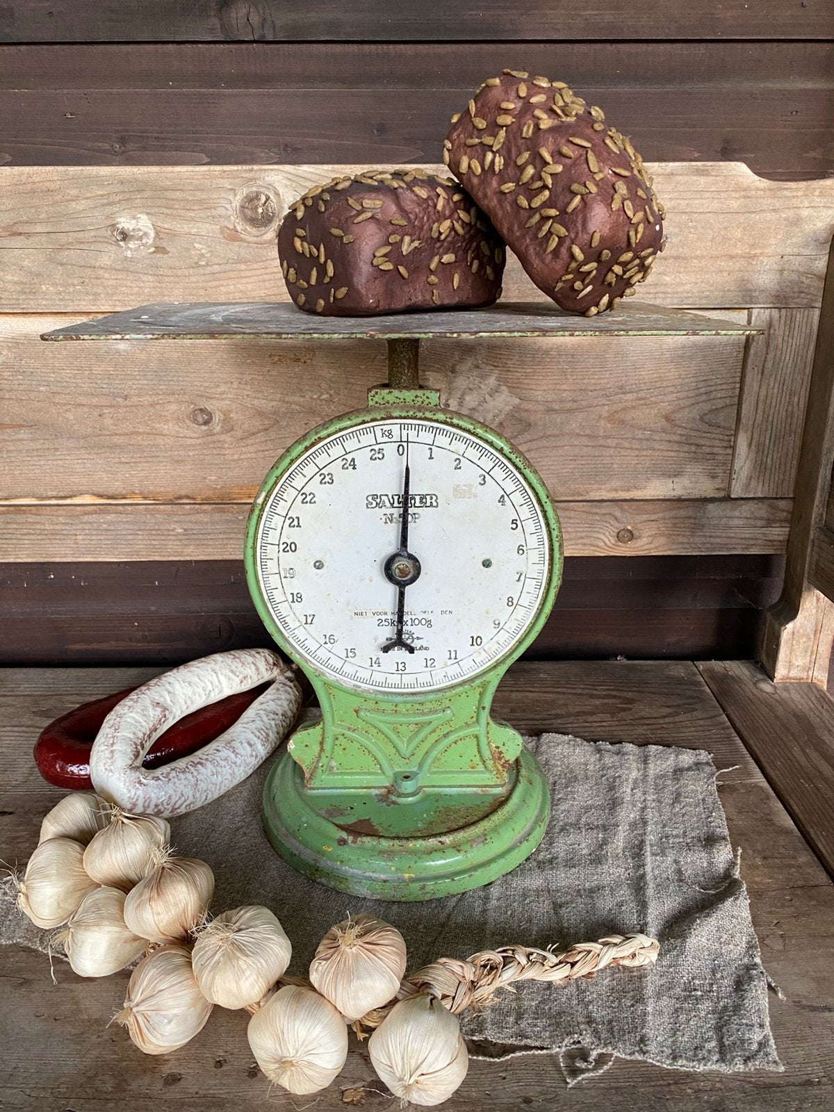 Vintage Salter weegschaal, weegt tot 25 kg, Antiek en Kunst, Ophalen