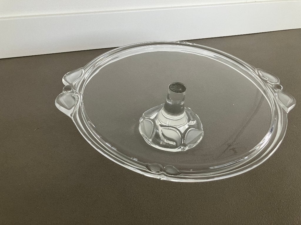 Vintage Taartplateau WMF kristalglas “Orchidee”, Met standaard, Taartplateau, Glas, Ophalen of Verzenden