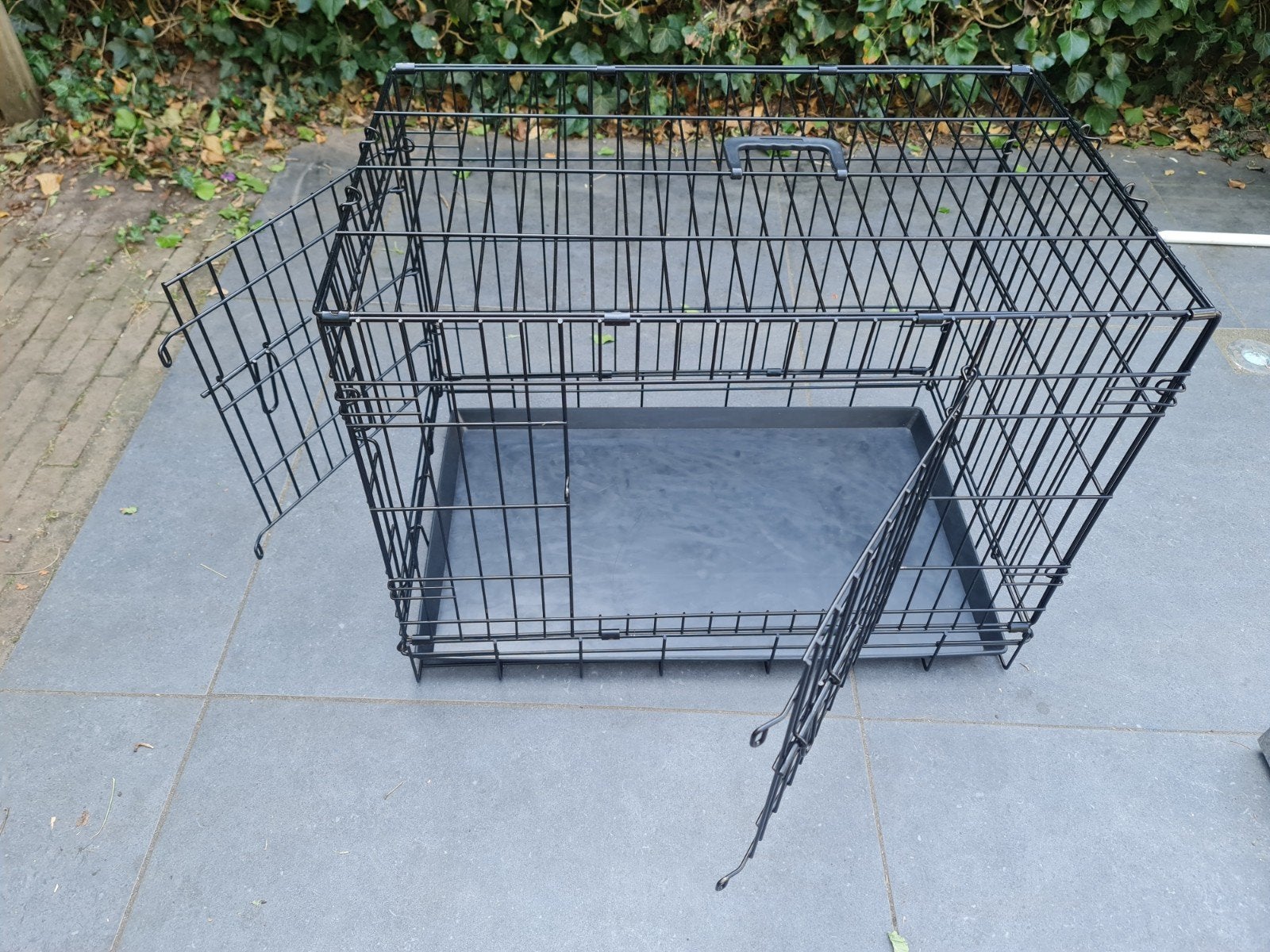 opvouwbare hondenbench- 2 ingangen 76x48x57 cm, Ophalen, Zo goed als nieuw