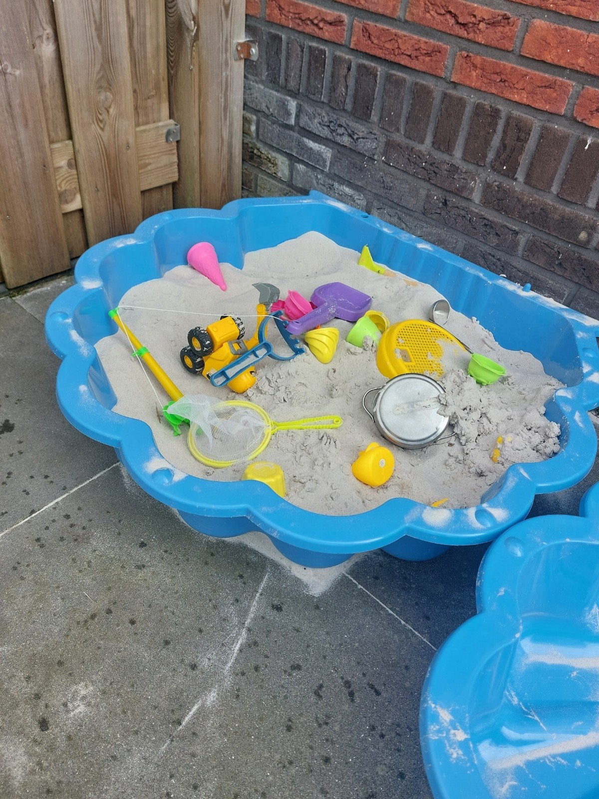 Blauwe schelp zandbak deksel, Kinderen en Baby's, Speelgoed | Buiten | Zandbakken, Ophalen of Verzenden, Zo goed als nieuw