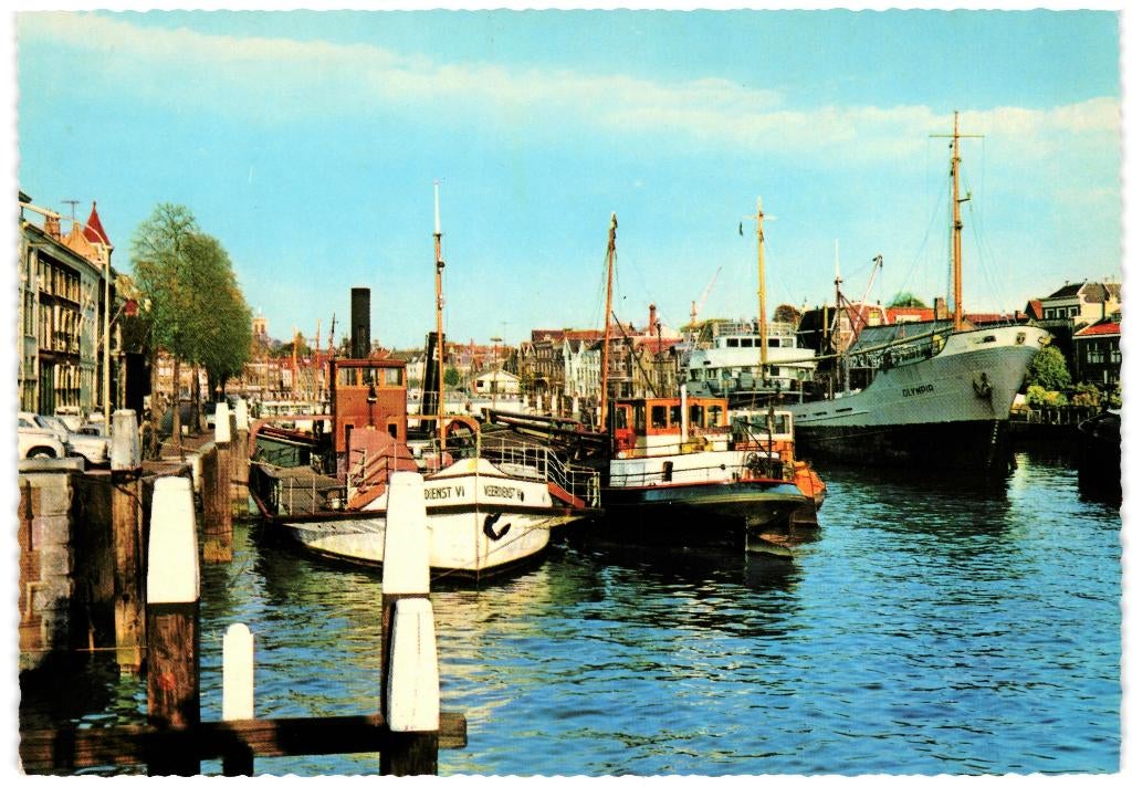 801517 Dordrecht jr 60 70 Haven Coaster Onbeschreven, Verzamelen, Ansichtkaarten | Nederland, Ophalen of Verzenden, 1960 tot 1980