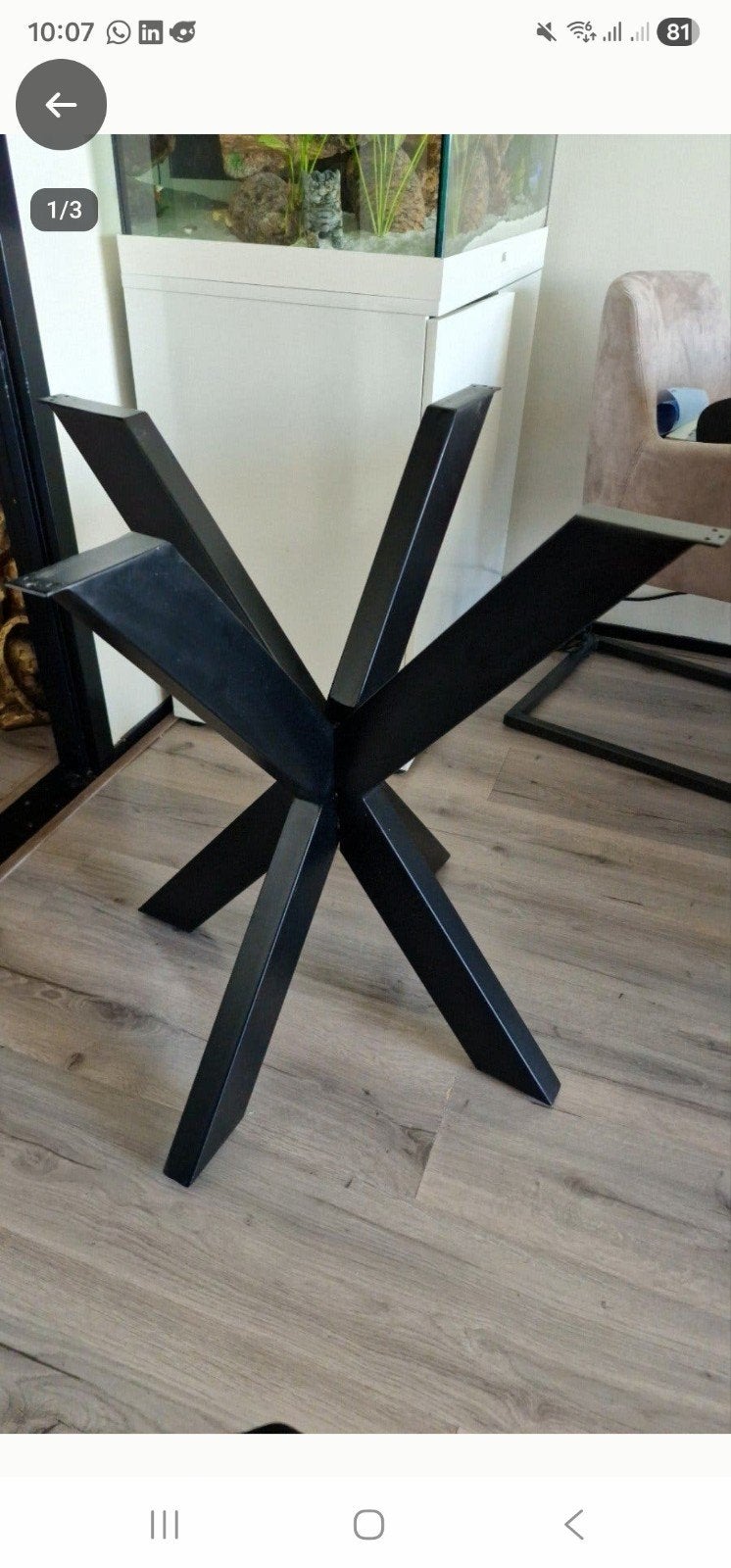 Metalen spinpoot voor ronde eettafel Ø100/110cm, Huis en Inrichting, Ophalen, Tafelpoot, Minder dan 50 cm, Gebruikt