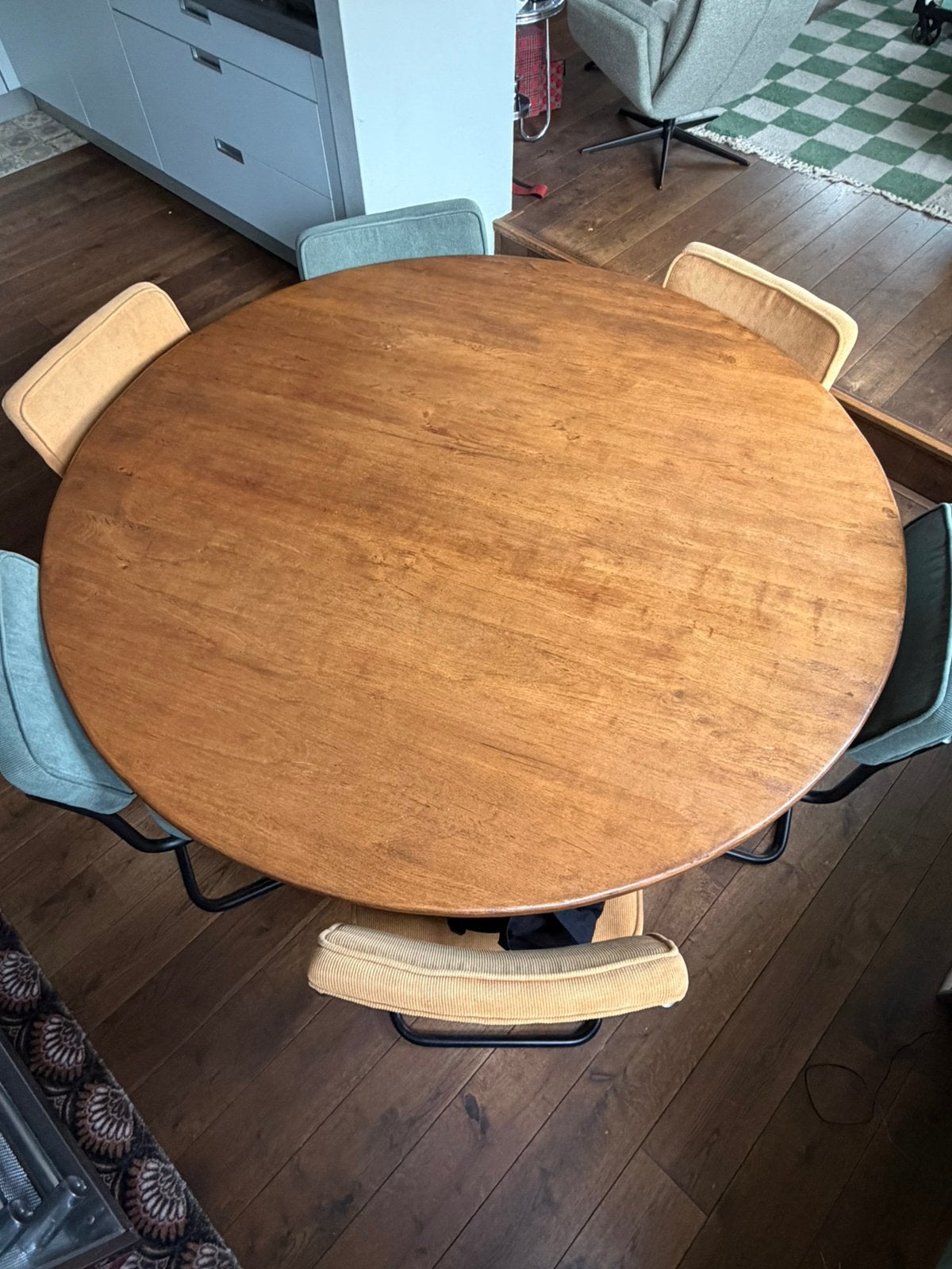 Eettafel rond, Huis en Inrichting, Tafels | Eettafels, Ophalen, Zo goed als nieuw, Rond