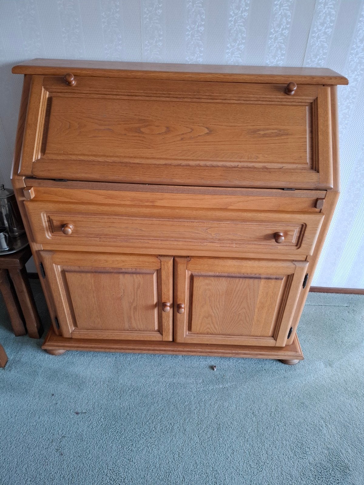 Eikenhouten Secretaire - 95x97x43 cm, Huis en Inrichting, Kasten | Secretaires, Ophalen, Gebruikt, Klassiek