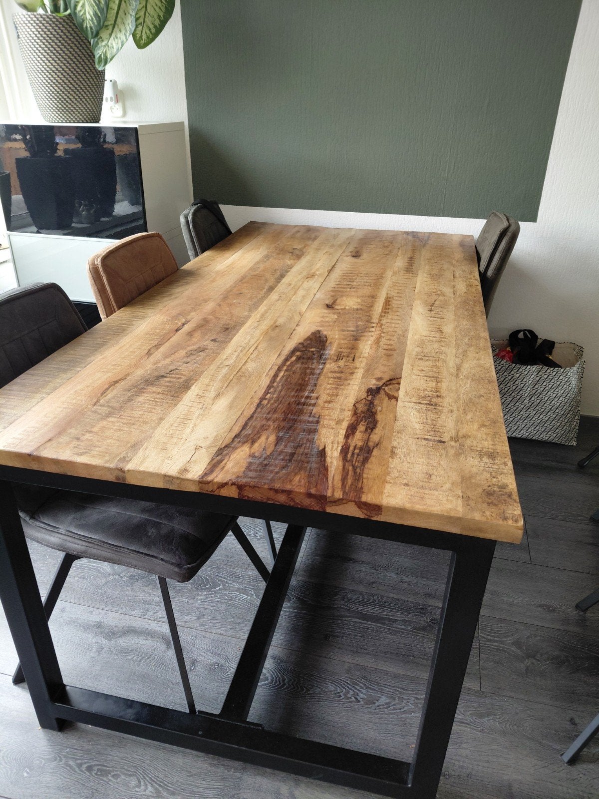 Mangohouten eettafel rechthoek, Ophalen, Rechthoekig, 200 cm of meer, 50 tot 100 cm
