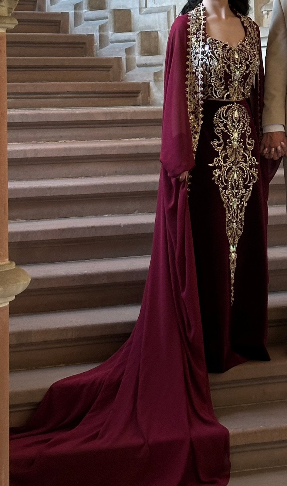 Bindalli jurk bordeaux, Kleding | Dames, Gelegenheidskleding, Ophalen, Zo goed als nieuw, Rood, Overige typen