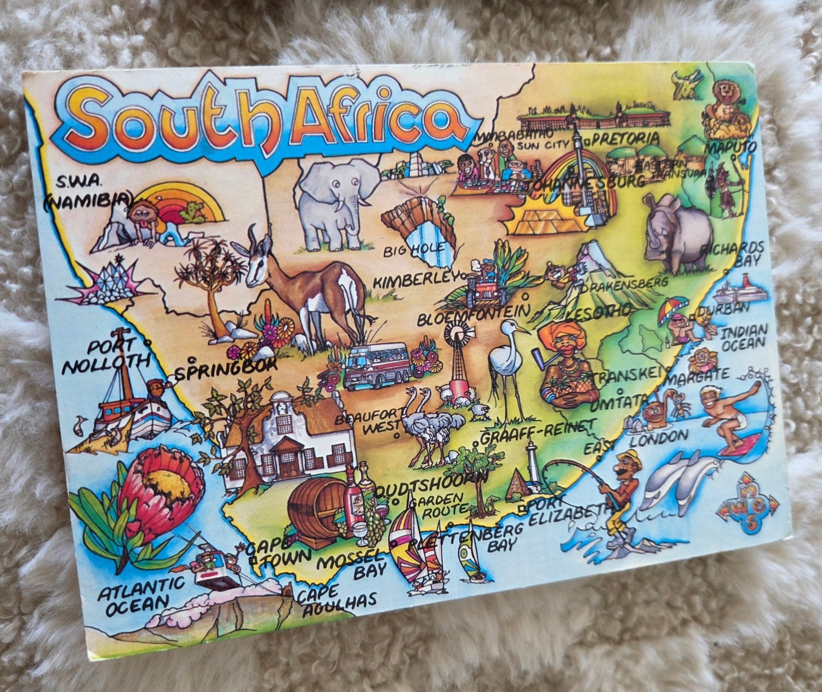 Zuid-Afrika Kaart, Verzenden, 1980 tot heden, Gelopen, Buiten Europa