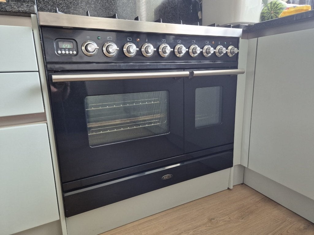 Boretti gasfornuis 90CM breed, dubbele oven, Witgoed en Apparatuur, Fornuizen, Ophalen, Gebruikt, 60 cm of meer, Gas