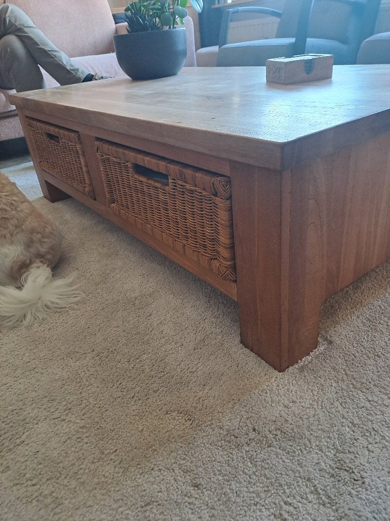 Salontafel, Ophalen, Gebruikt, 100 tot 150 cm, Teakhout