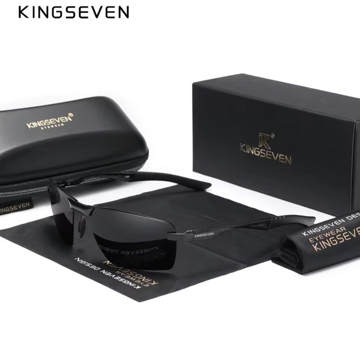 Heelveel nieuwe zonnebrillen kingseven Shimano enz, Overige merken, Zonnebril, Zwart, Nieuw