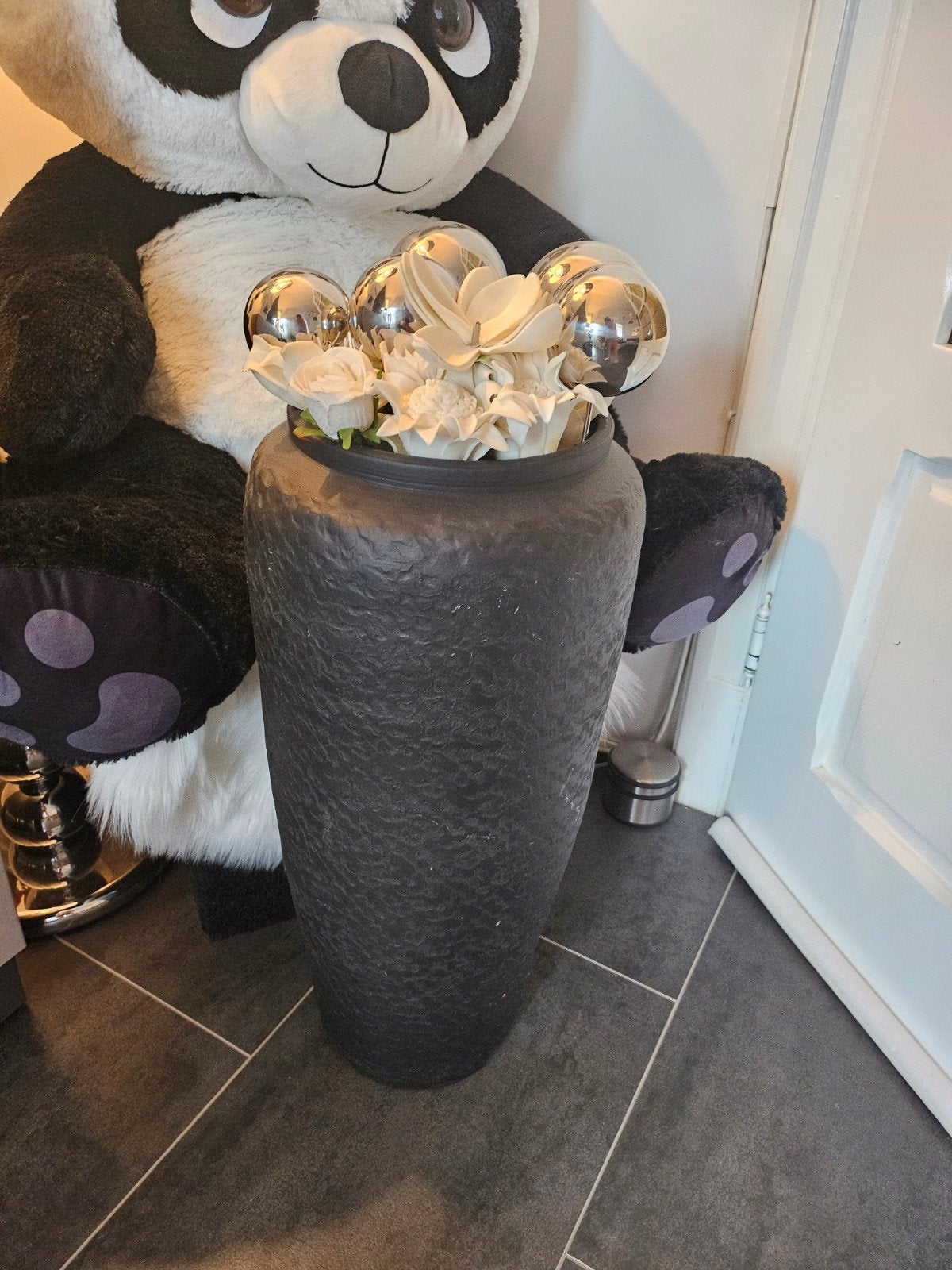 Zwarte grote vaas, Ophalen of Verzenden, Zo goed als nieuw