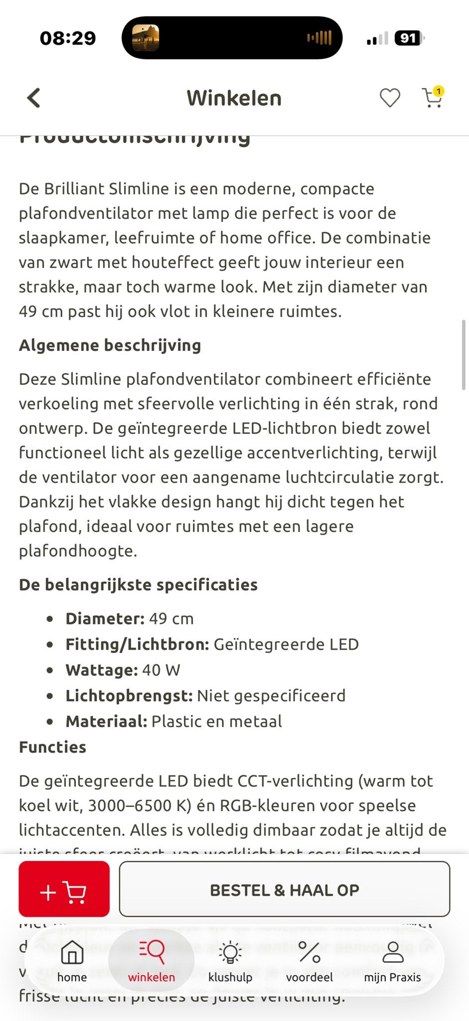 Brilliant Slimline Plafondventilator met CCT RGB LED, Kunststof, Modern, Zwart, Dimbaar