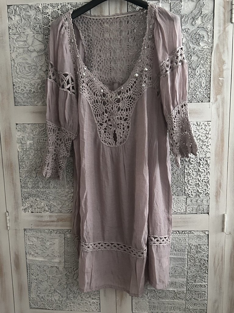 Tuniek gehaakt Culture lila V-hals + 3/4 mouw XL, Paars, Maat 46/48 (XL) of groter, Ophalen of Verzenden, Zo goed als nieuw