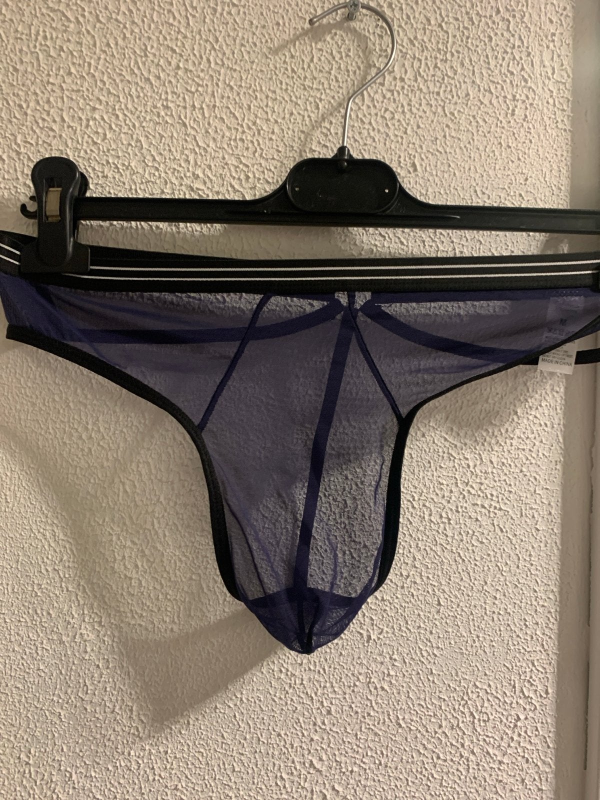 Sexy Heren string - doorschijnend - blauw, Ophalen, Blauw, Slip