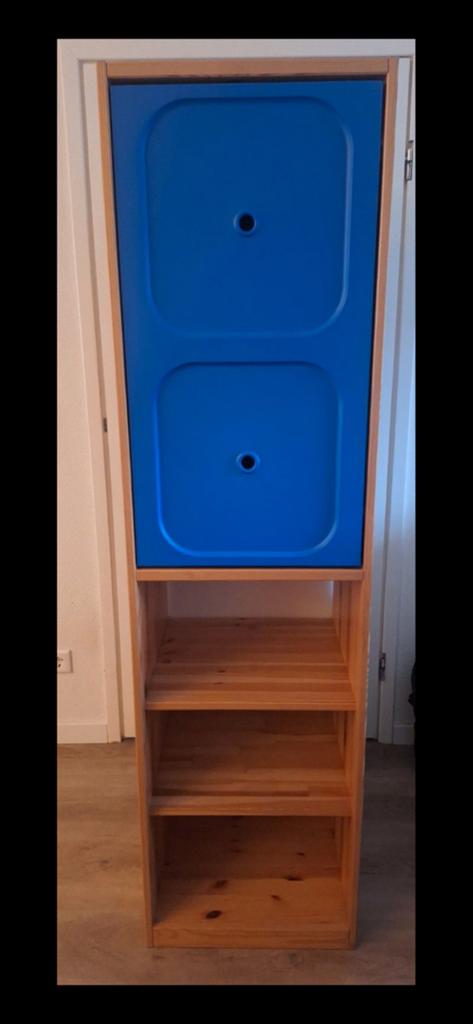 IKEA Kast met blauwe deuren en open vakken, Ophalen, Minder dan 50 cm, Gebruikt, 25 tot 50 cm