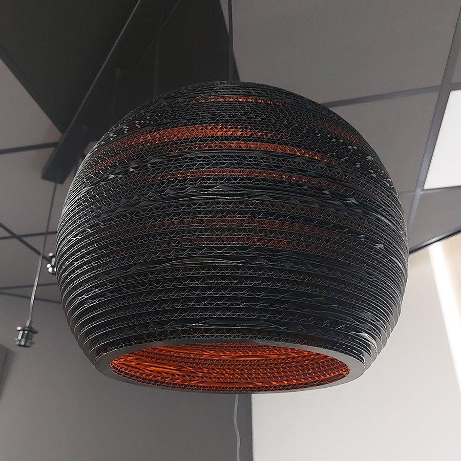 Hanglamp REY M Black van het merk Relight, Ophalen, Natuurlijk materiaal, E27 (groot), Zo goed als nieuw