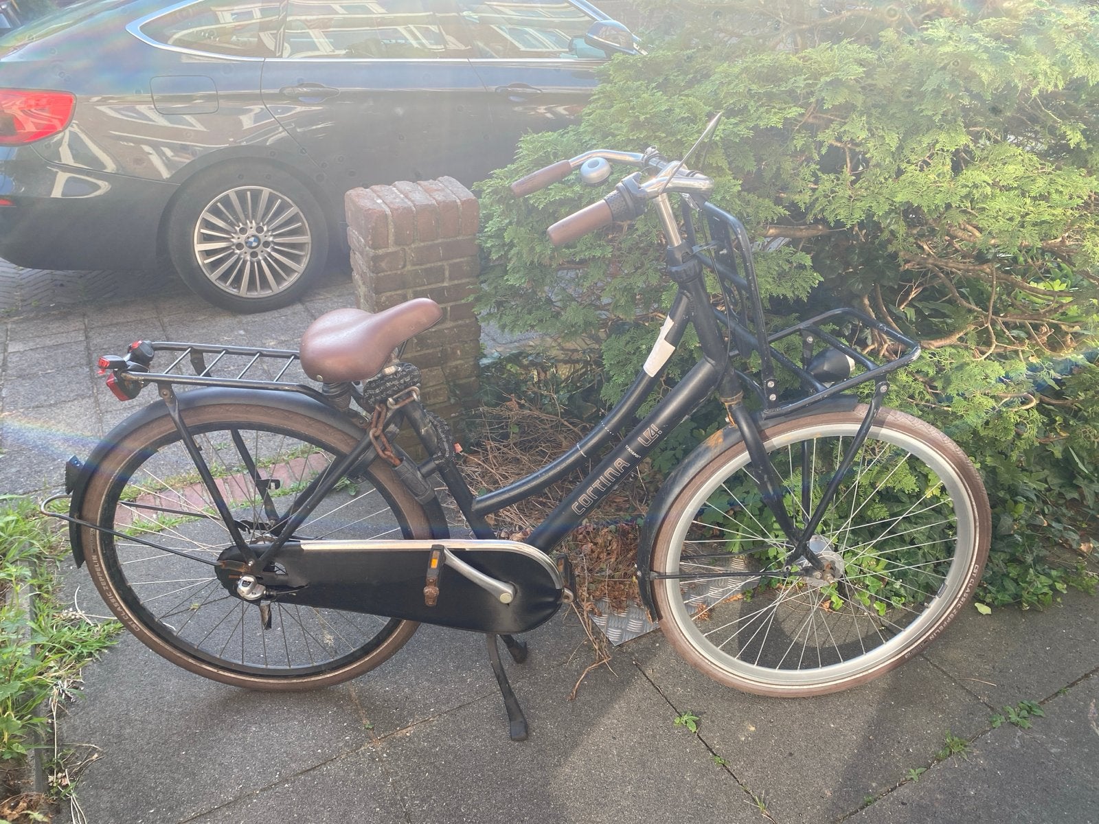 Cortina U4 Transportfiets Dames - Zwart, Fietsen en Brommers, Terugtraprem, Gebruikt, 50 tot 53 cm, Ophalen
