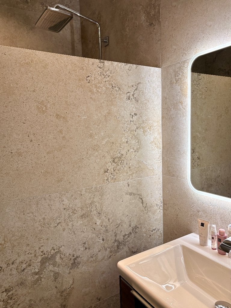 Recer Travertin look 24.48 m2 (60x120) Gerectificeerd, Ophalen, 60 cm of meer, Overige typen, Nieuw