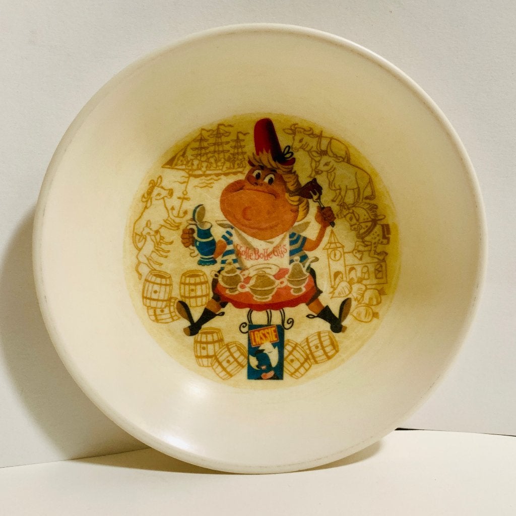 Oud Melamine Diep Bord met Lassie Holle Bolle Gijs, Ophalen of Verzenden, Gebruikt, Gebruiksvoorwerp