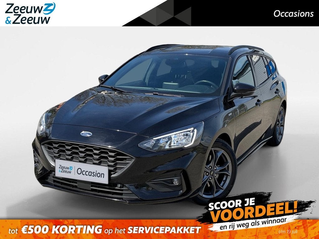 Ford Focus Wagon 1.0 EcoBoost Hybrid ST Line X Business 155P, 12 maanden, Stof, Gebruikt, Zwart