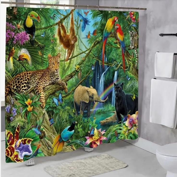 Douchegordijnen Papegaaien (180x200cm), Ophalen of Verzenden, Nieuw