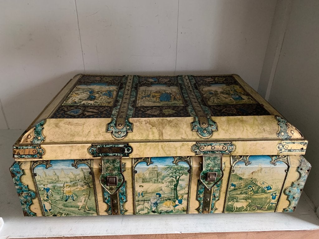 1950's Storage Trinket - Middeleeuws Tafereel - GBC - Blik, Antiek en Kunst, Ophalen of Verzenden