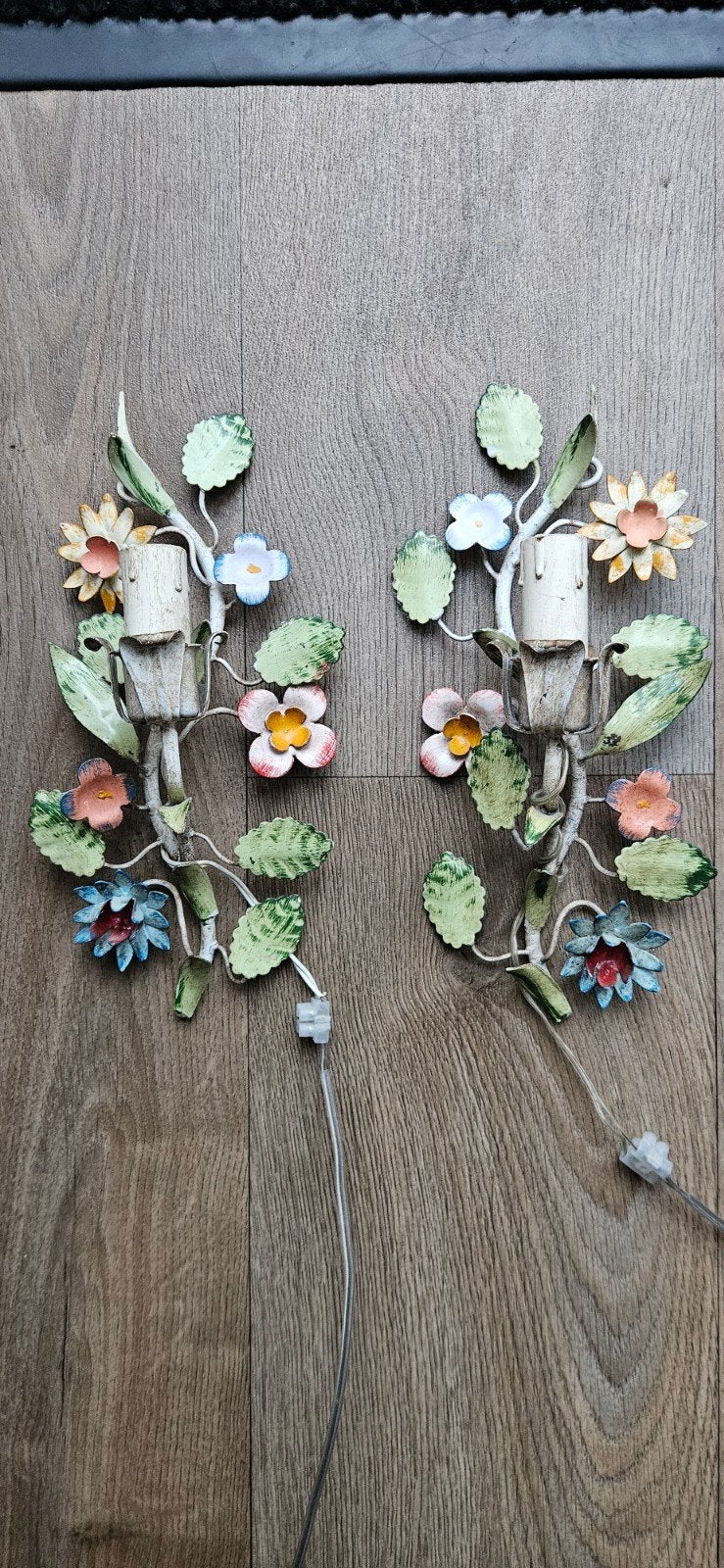 Brocante Franse wandlampjes, vintage., Antiek en Kunst, Ophalen