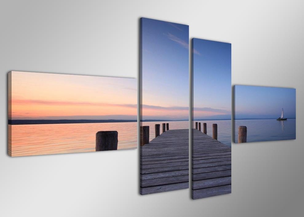 Nieuw * 4 Luik van Canvas * Steiger 70x160cm, Ophalen of Verzenden, Nieuw, 125 cm of meer, Schilderij