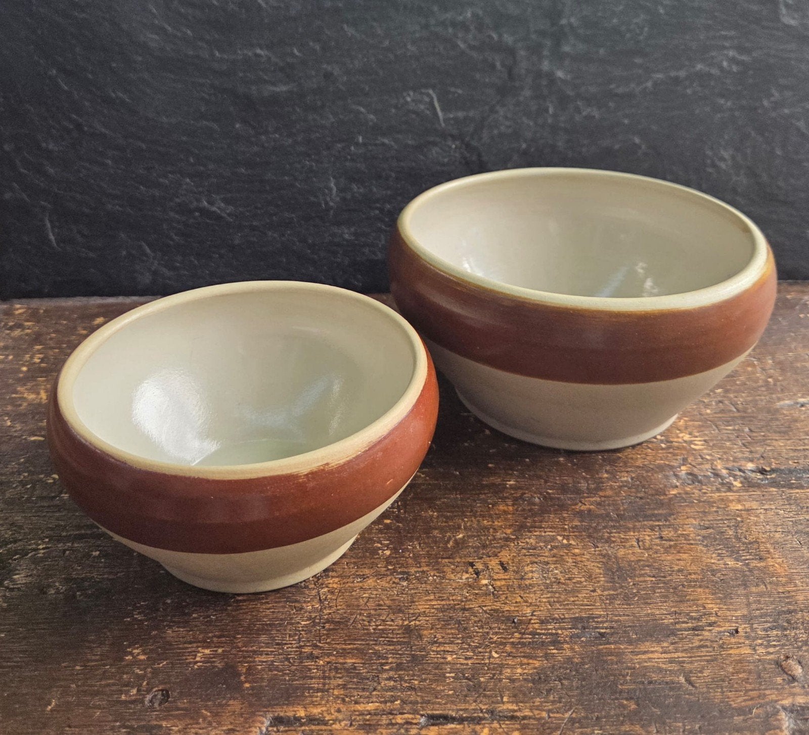 2 Vintage Franse Digoin Grespots kommen (Nr. 0 & 2), Ophalen of Verzenden