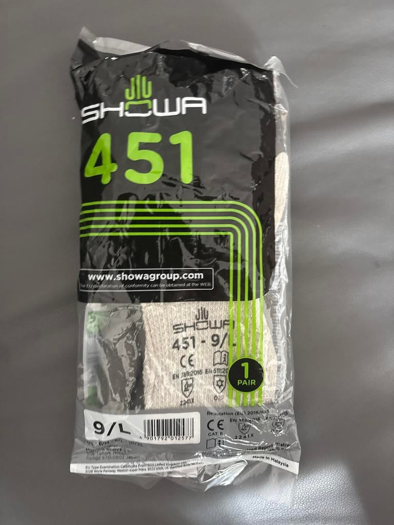 Showa 451 Werk Handschoenen Maat 9/L - Nieuw, Ophalen of Verzenden, Zo goed als nieuw