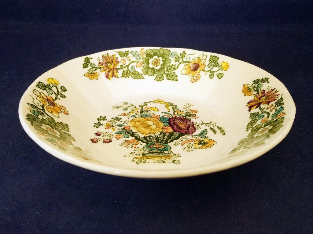 Mason's Strathmore - rond schaaltje met bloemenmand, Ophalen of Verzenden